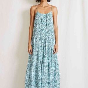 Apiece Apart Teal Floral Maxi Dress